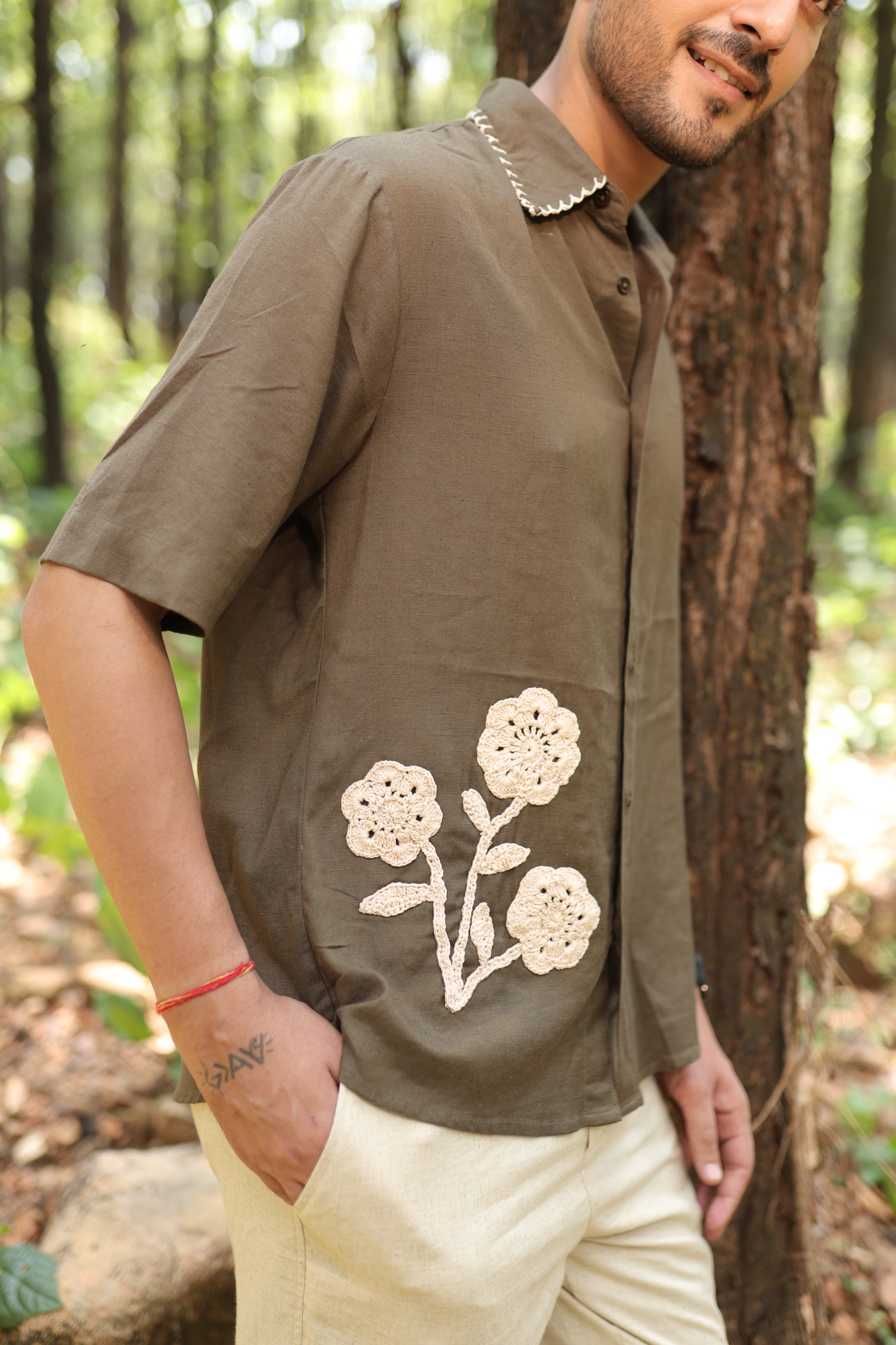 Vanam Crochet Patch Shirt