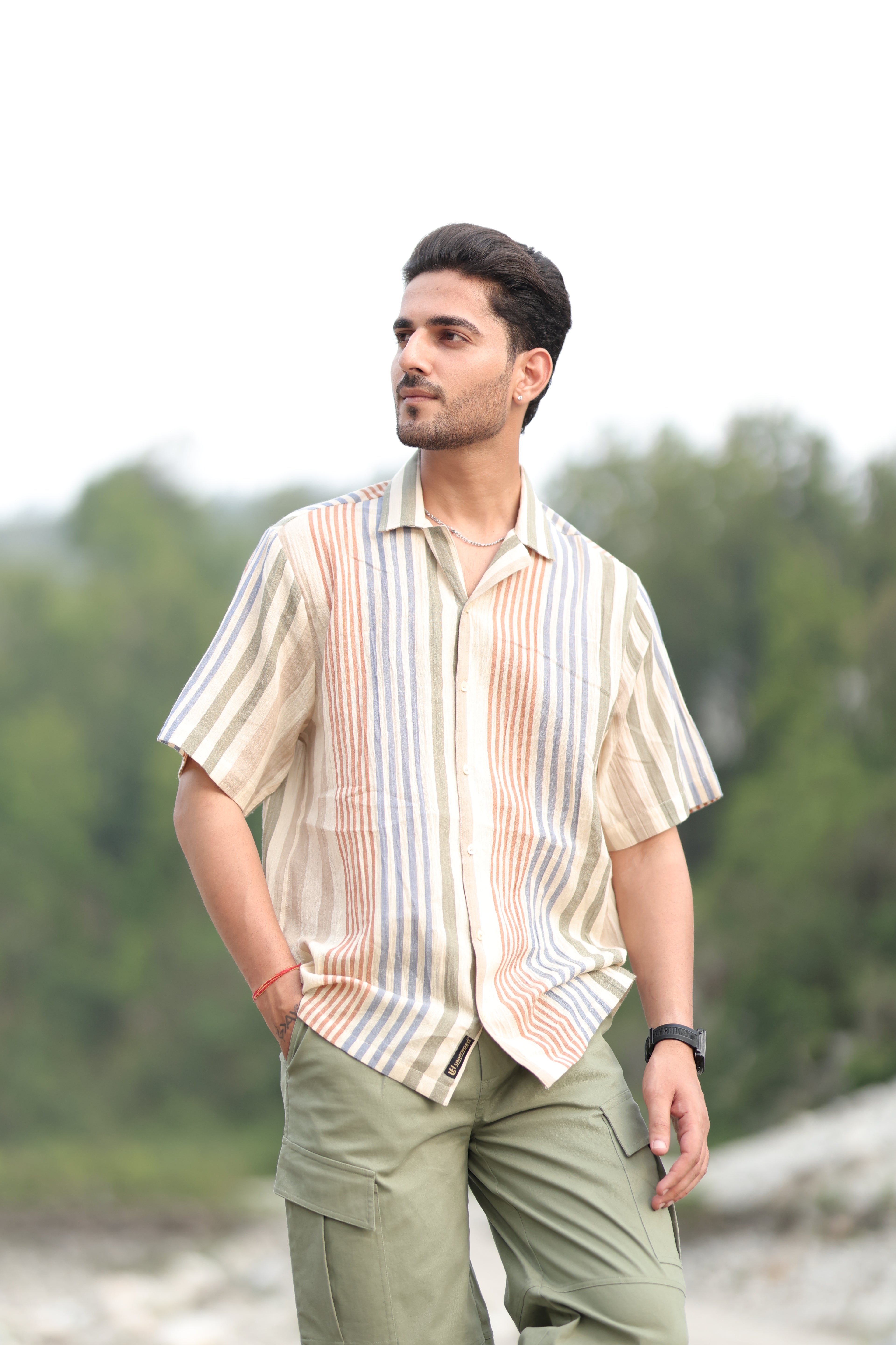 Sheer Multi Stripe Shirt