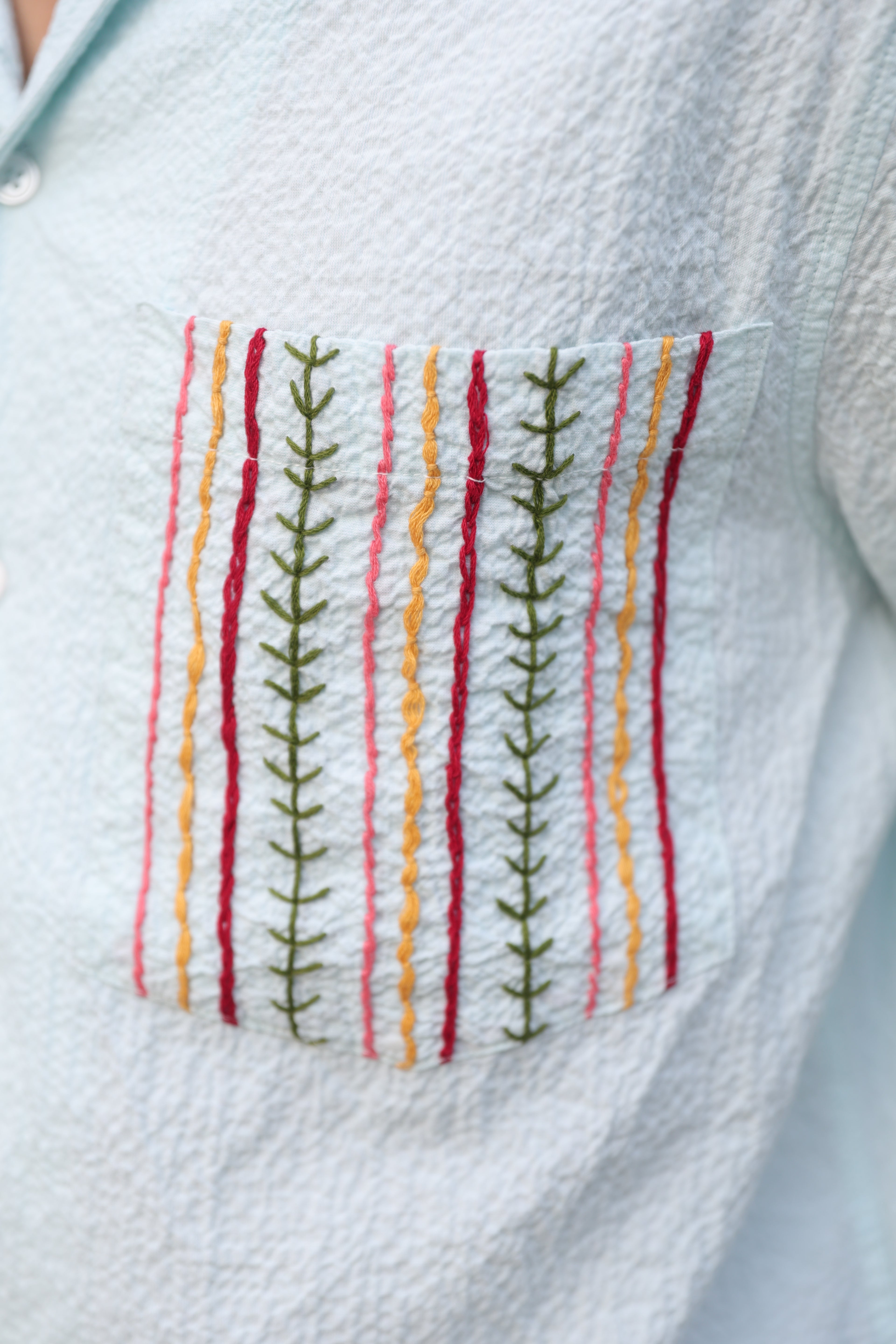 Rang Rekha Hand Embroidered Shirt