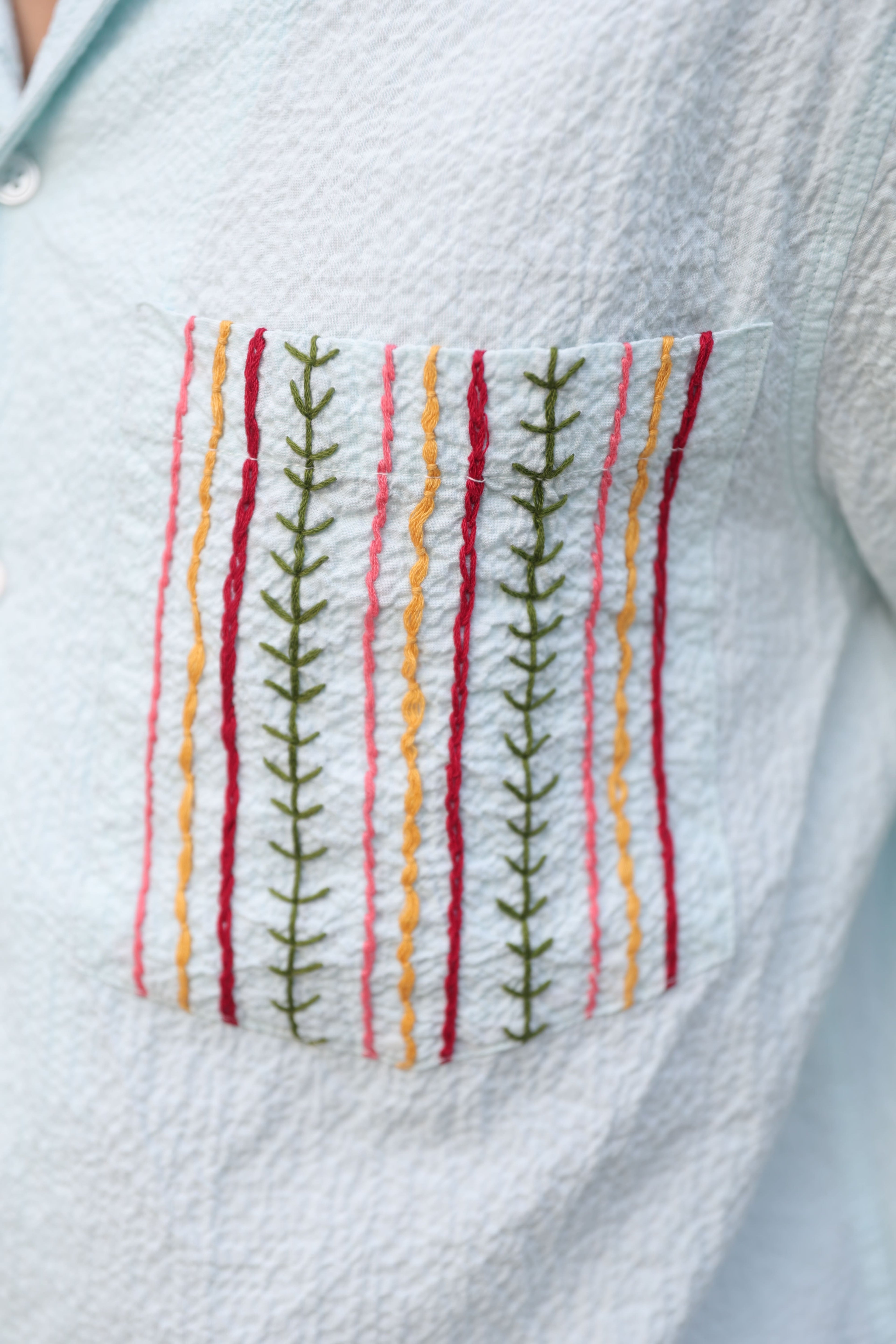 Rang Rekha Hand Embroidered Shirt
