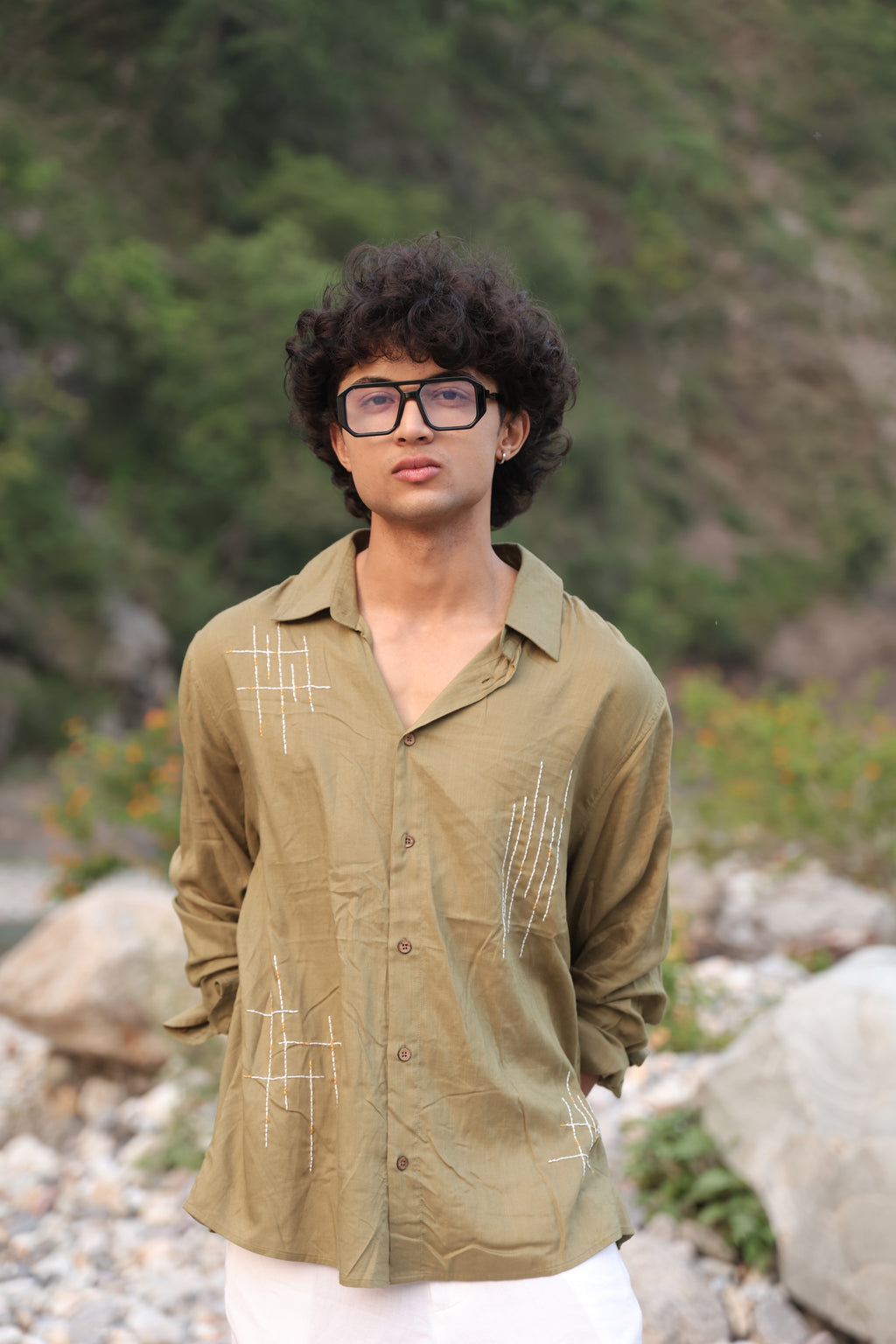 Dhaari Hand Embroidery Shirt