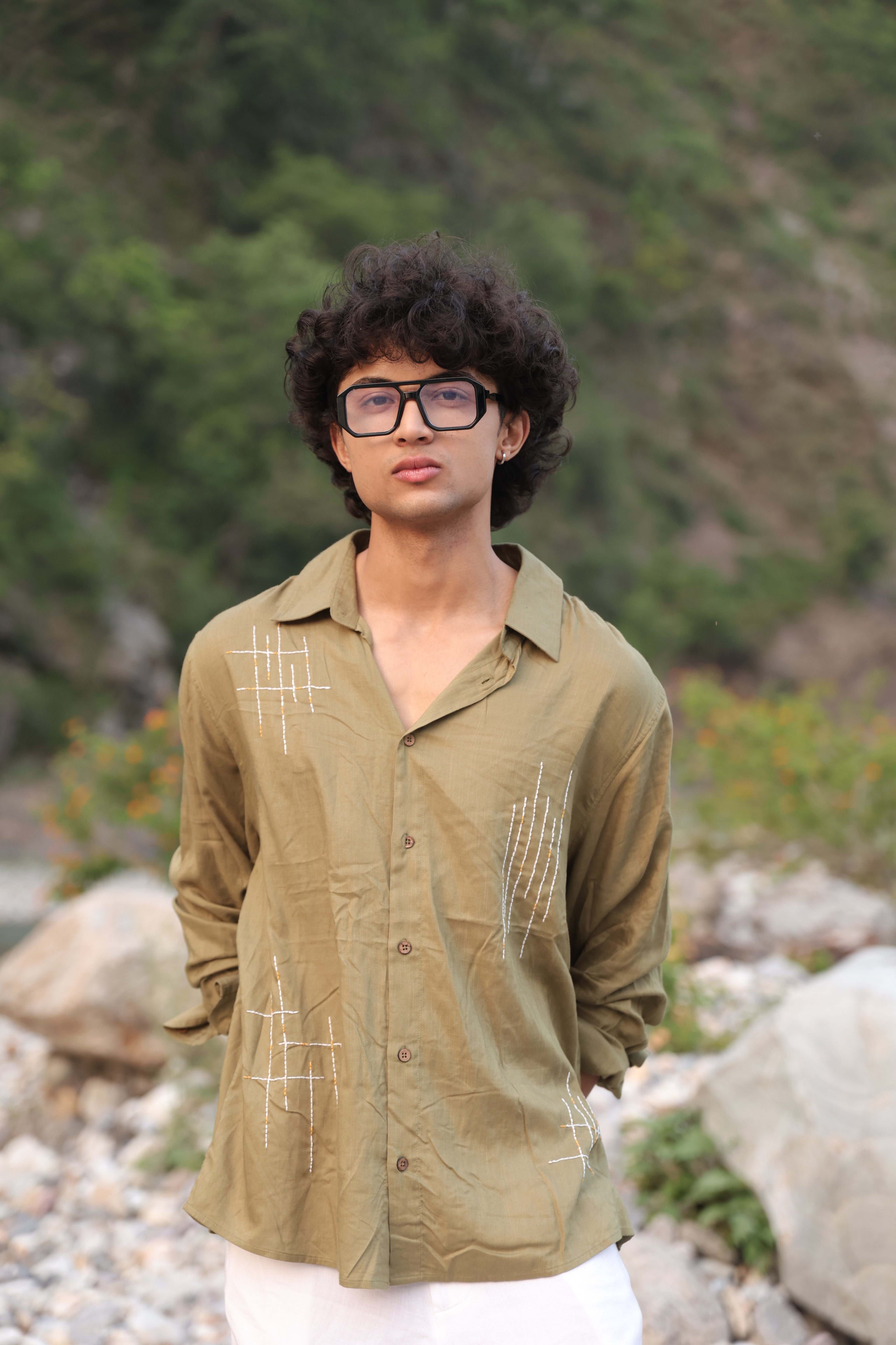 Dhaari Hand Embroidery Shirt