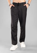Black Linen-Blend Relaxed Pants for Men