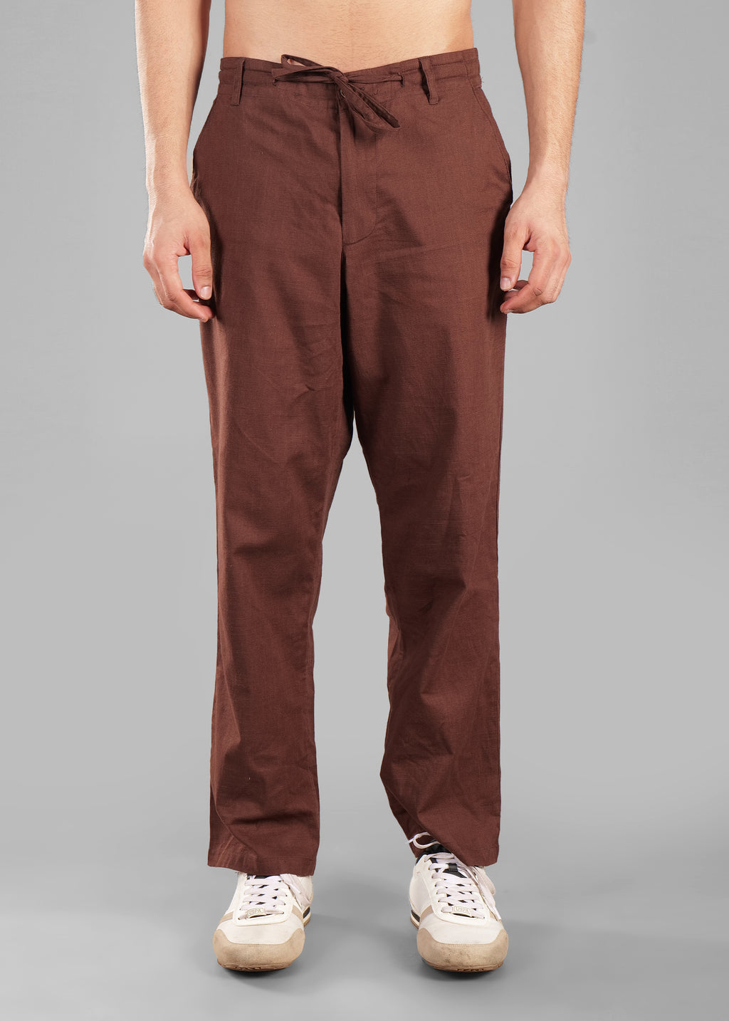 Coffee Brown Relaxed Pants for Men