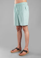 Granite Green Textured Cotton Shorts for Men