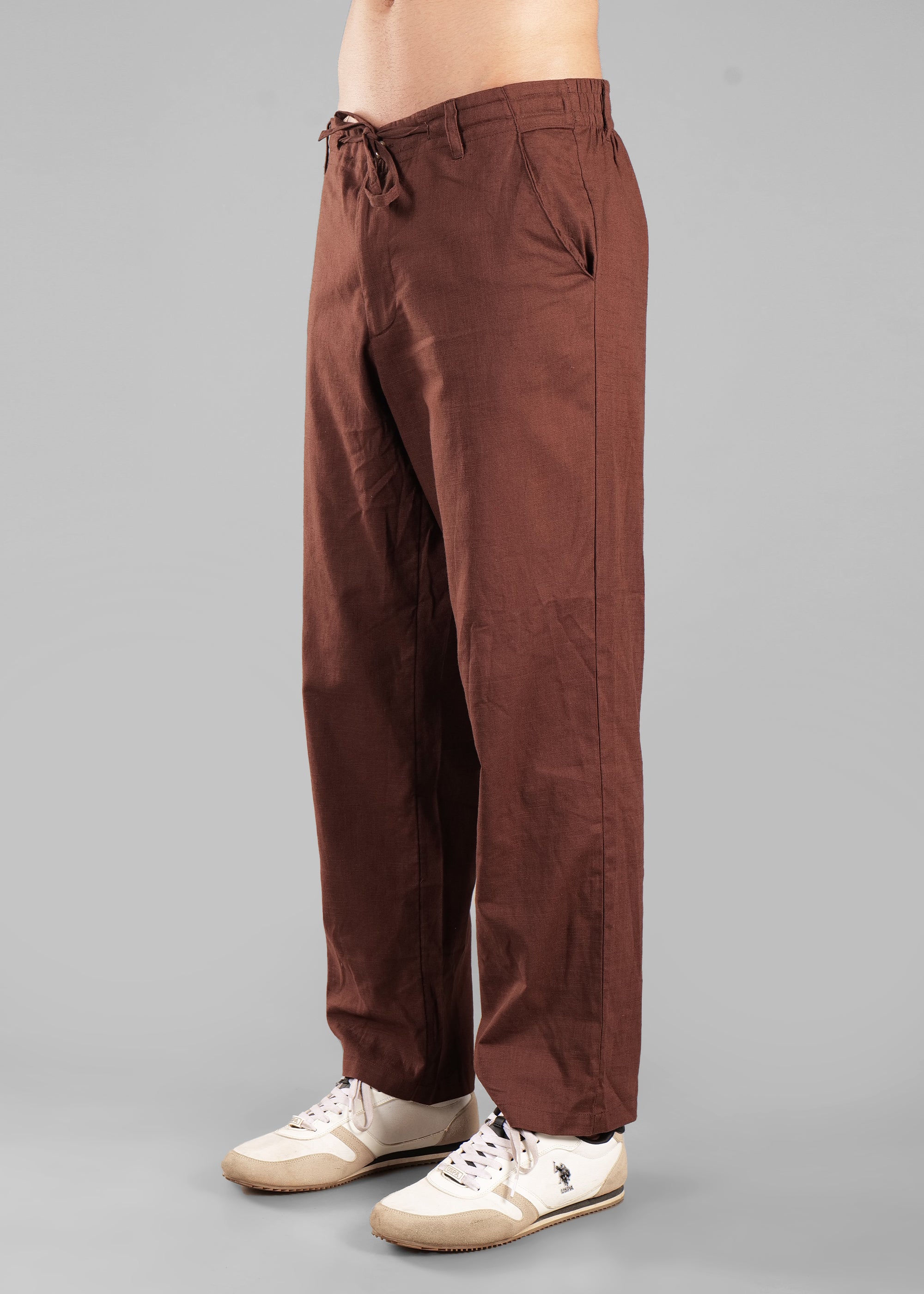 Coffee Brown Relaxed Pants for Men