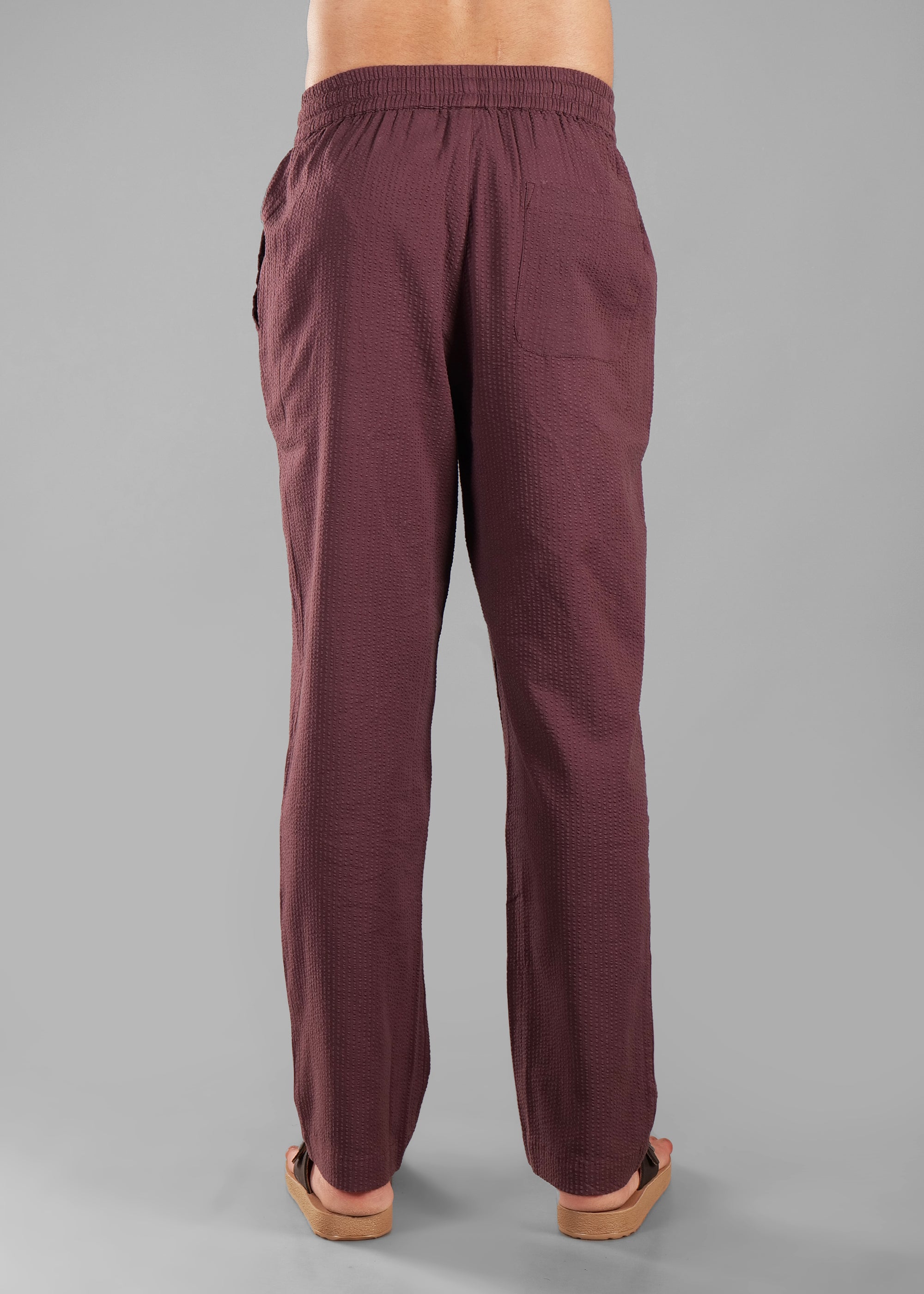 Coffee Bean Textured Relaxed Pants for Men