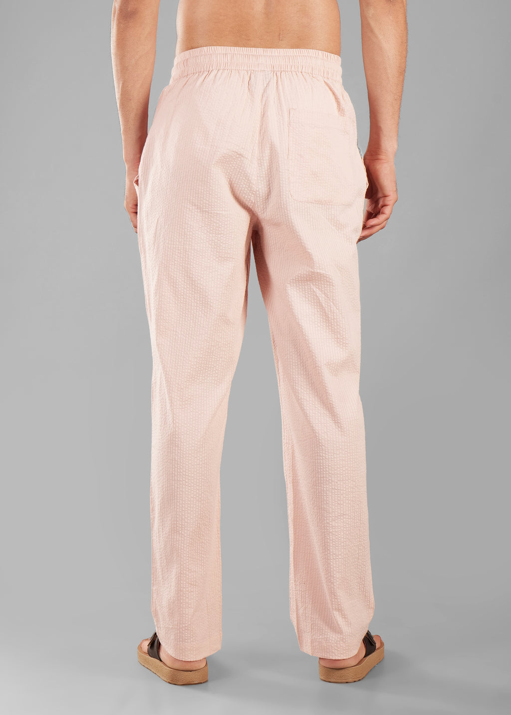 Rosy Brown Linen-Blend Relaxed Pants for Men