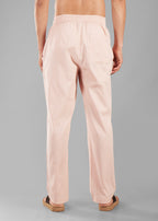 Rosy Brown Linen-Blend Relaxed Pants for Men