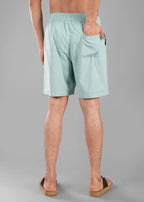 Granite Green Textured Cotton Shorts for Men