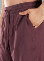 Coffee Bean Textured Cotton Shorts for Men