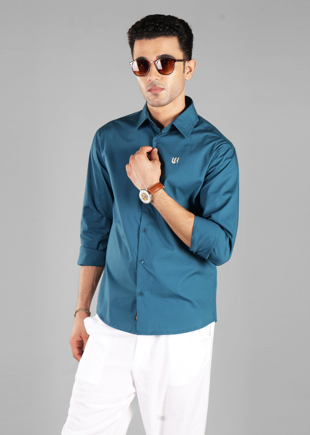 Harbour Blue Classic Logo Shirt for Men