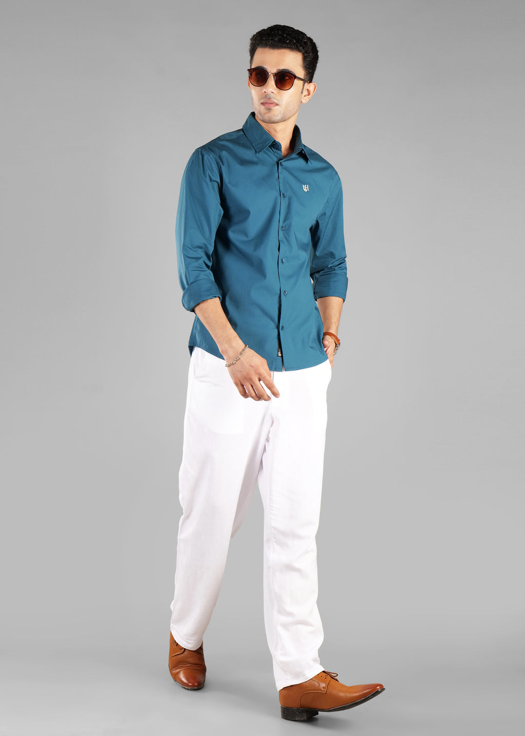 Harbour Blue Classic Logo Shirt for Men