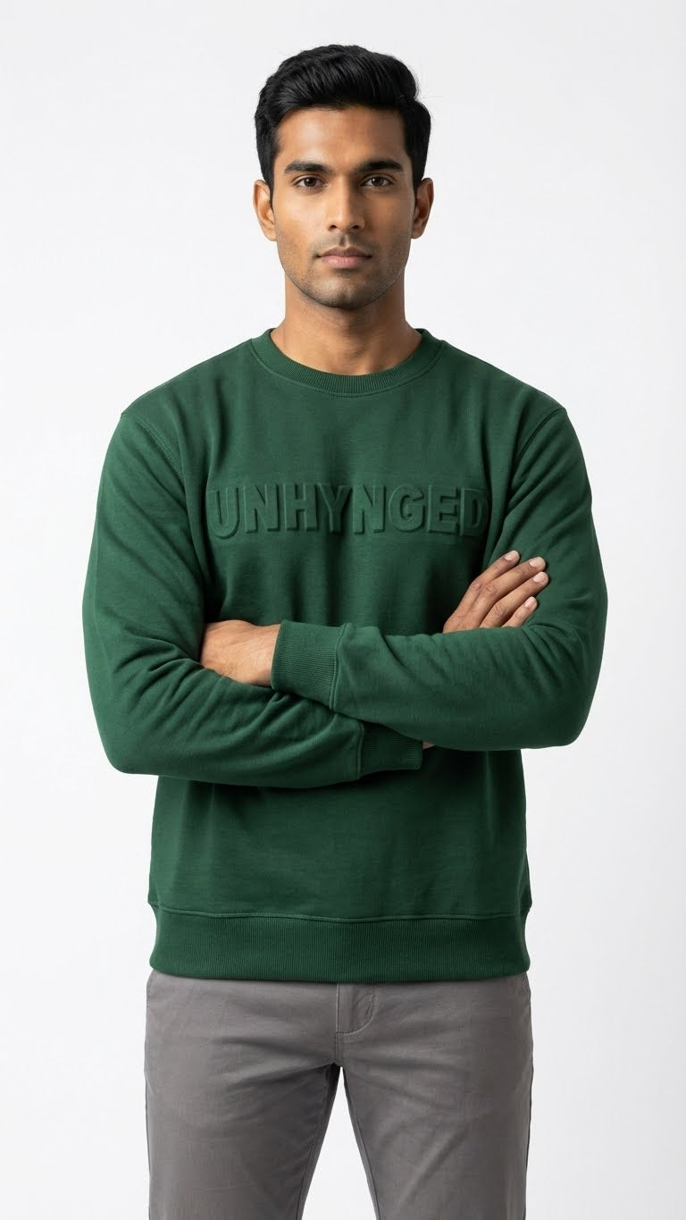 Embossed Sweatshirt – Bottle Green