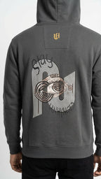 Ash Grey Eye Graphic Hoodie for Men