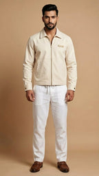 Canvas Ecru Jacket for Men