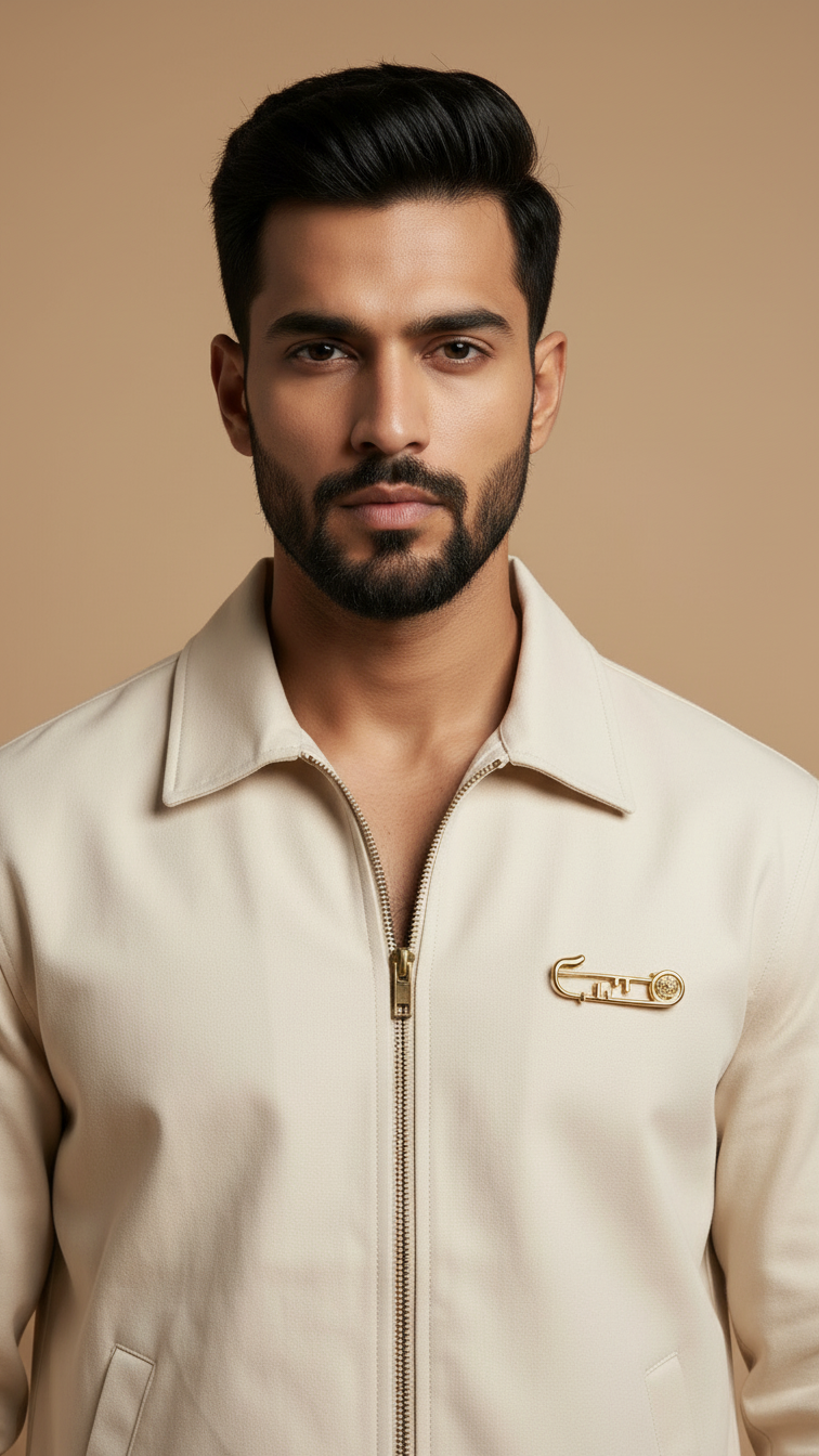 Canvas Ecru Jacket for Men