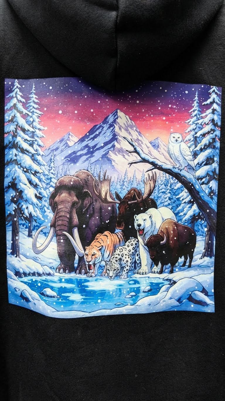 Black Graphic Back Print Hoodie for Men