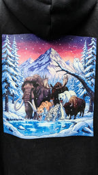 Black Graphic Back Print Hoodie for Men