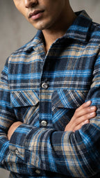 Blue Check Woolen Jacket