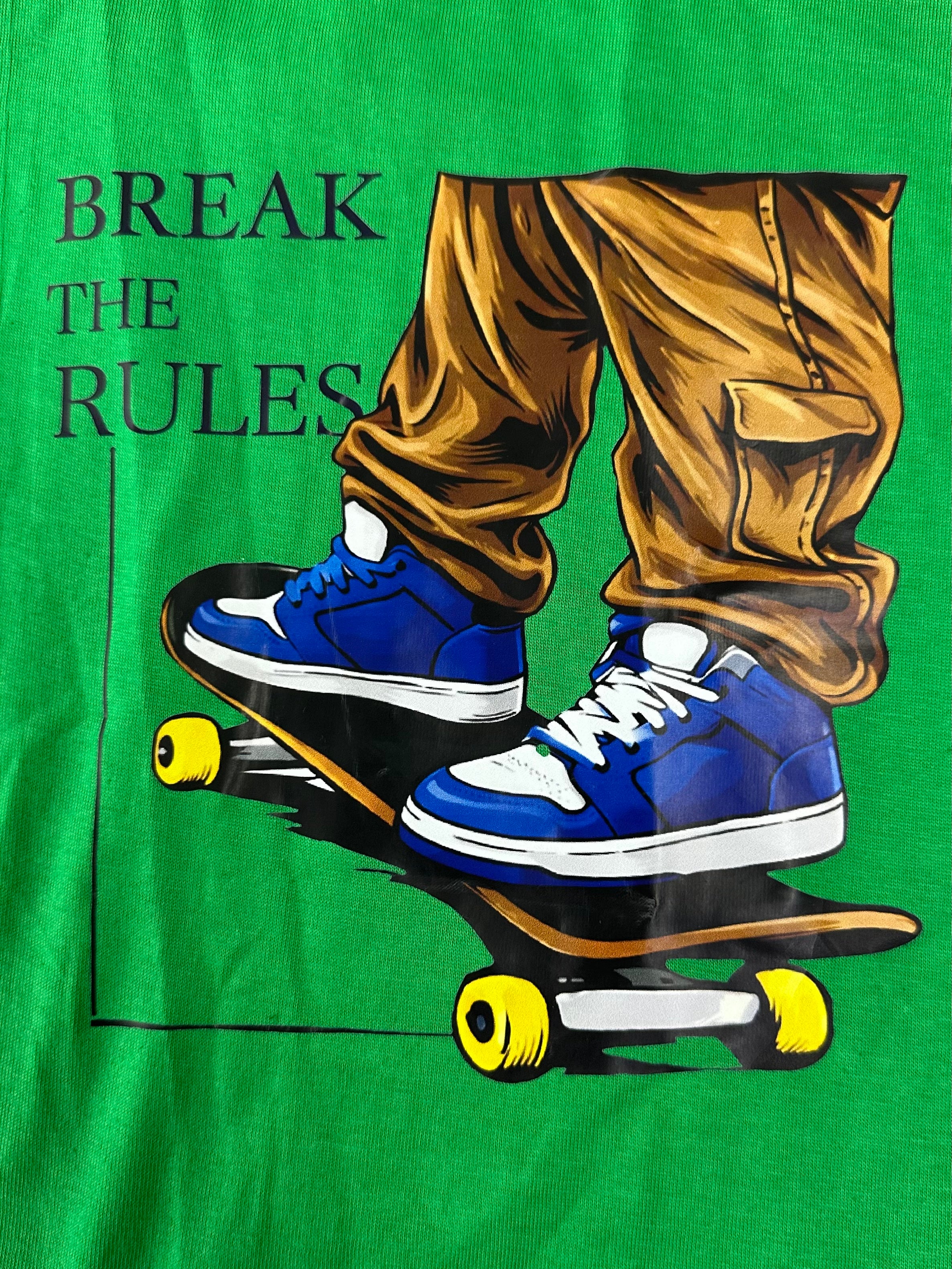 Green Skateboard Graphic T-Shirt for Men
