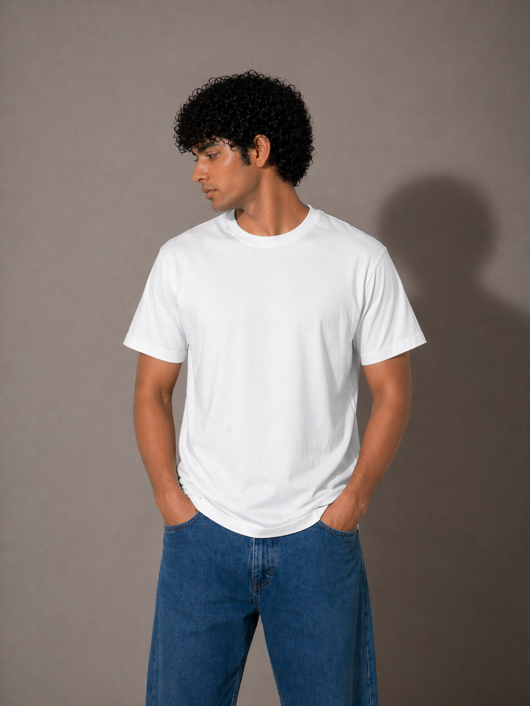 White Typography Graphic T-Shirt for Men