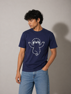 Navy Blue Sloth Graphic T-Shirt