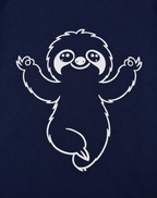 Navy Blue Sloth Graphic T-Shirt