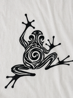 White Abstract Frog Graphic T-Shirt