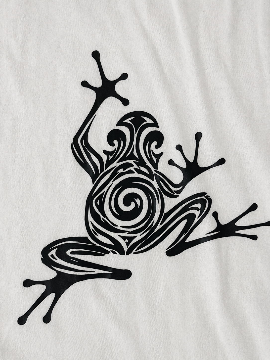 White Abstract Frog Graphic T-Shirt