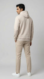 Light Grey Stay Unhynged Game On Graphic Hoodie for Men