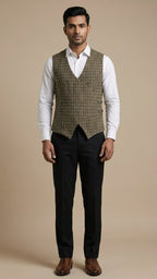 Brown Woolen Waistcoat for Men