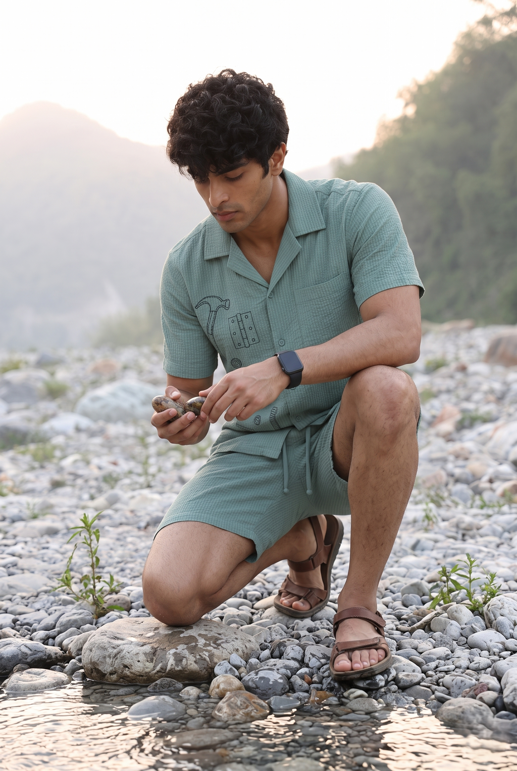 Hynges Co-ord Set - Granite Green