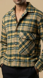 Green Woolen Check Jacket