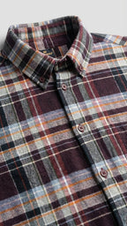 Burgundy Check Flannel Shirt