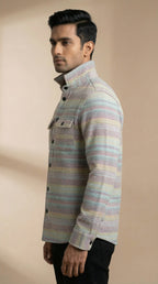 Multi-Color Textured Shirt for Men
