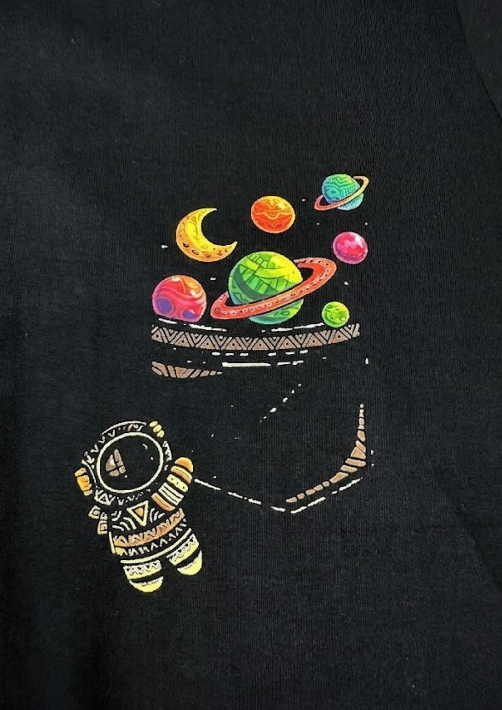Black Space Explorer Graphic T-Shirt