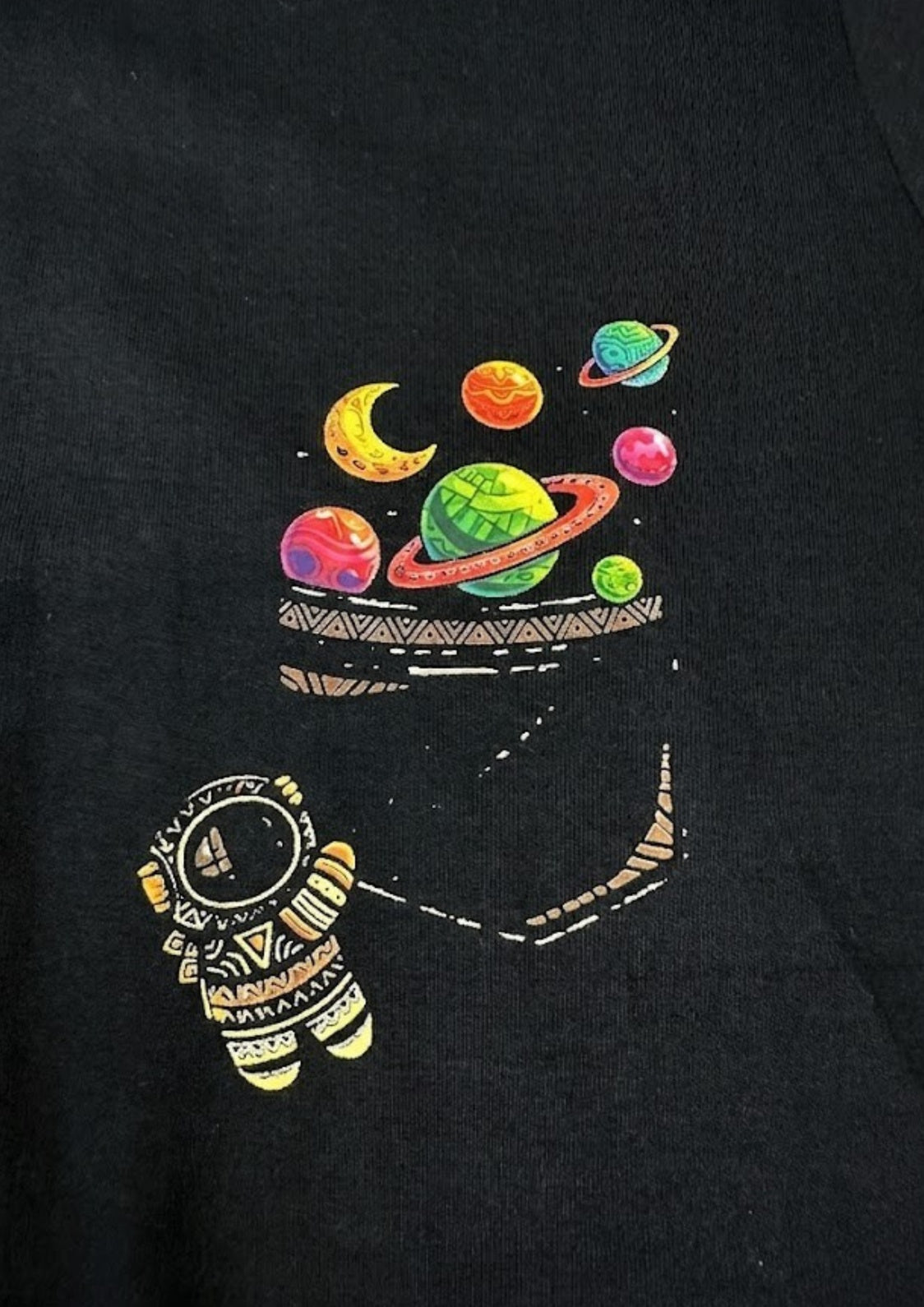 Black Space Explorer Graphic T-Shirt