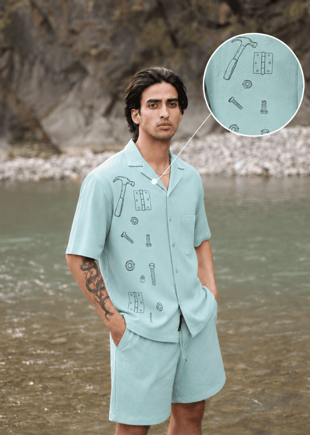 Hynges Co-ord Set - Granite Green
