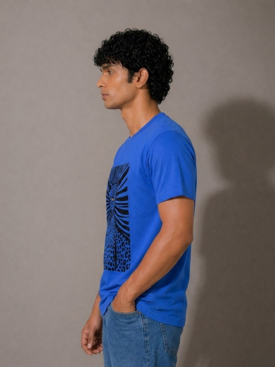 Electric Blue Leopard Graphic T-Shirt