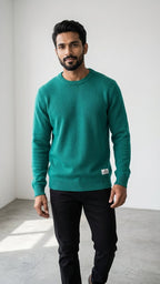 Seafoam Green Merino Wool Pullover for Men