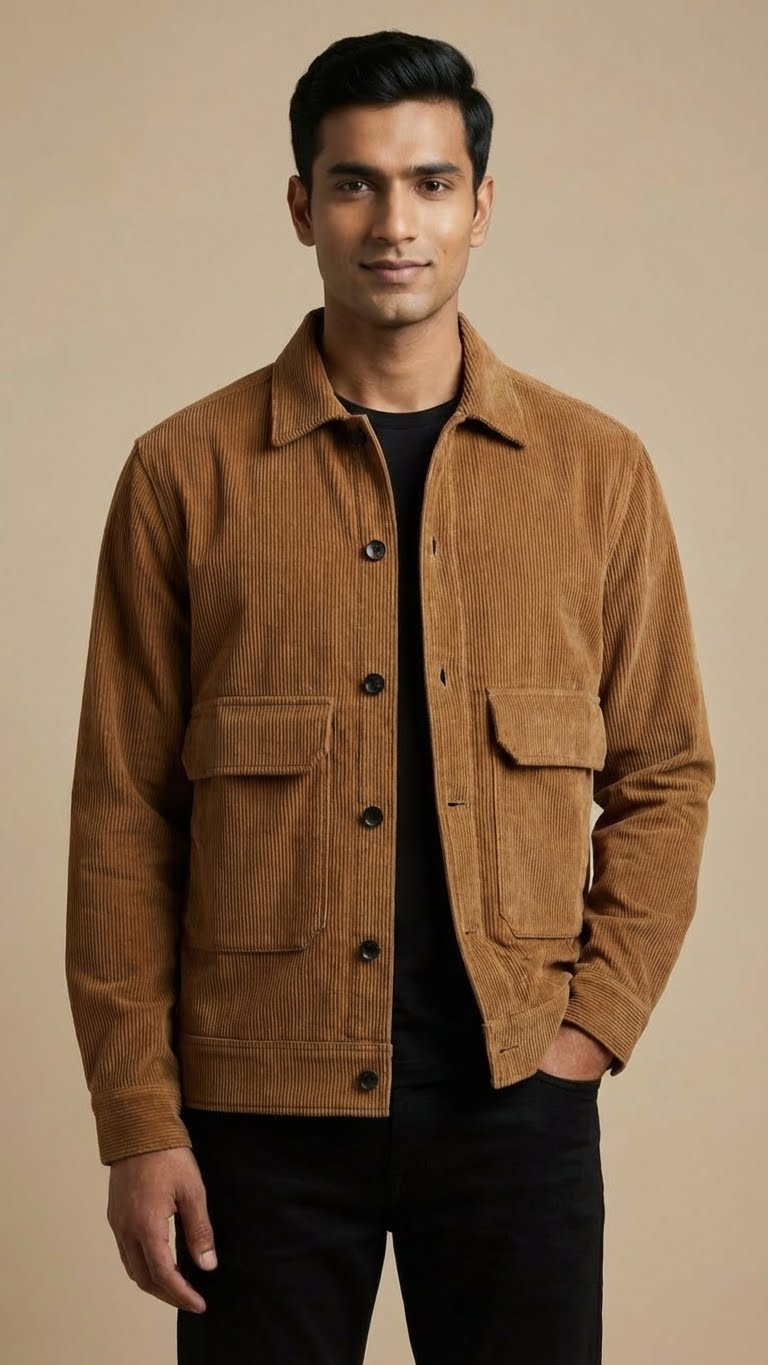 Camel Brown Corduroy Jacket
