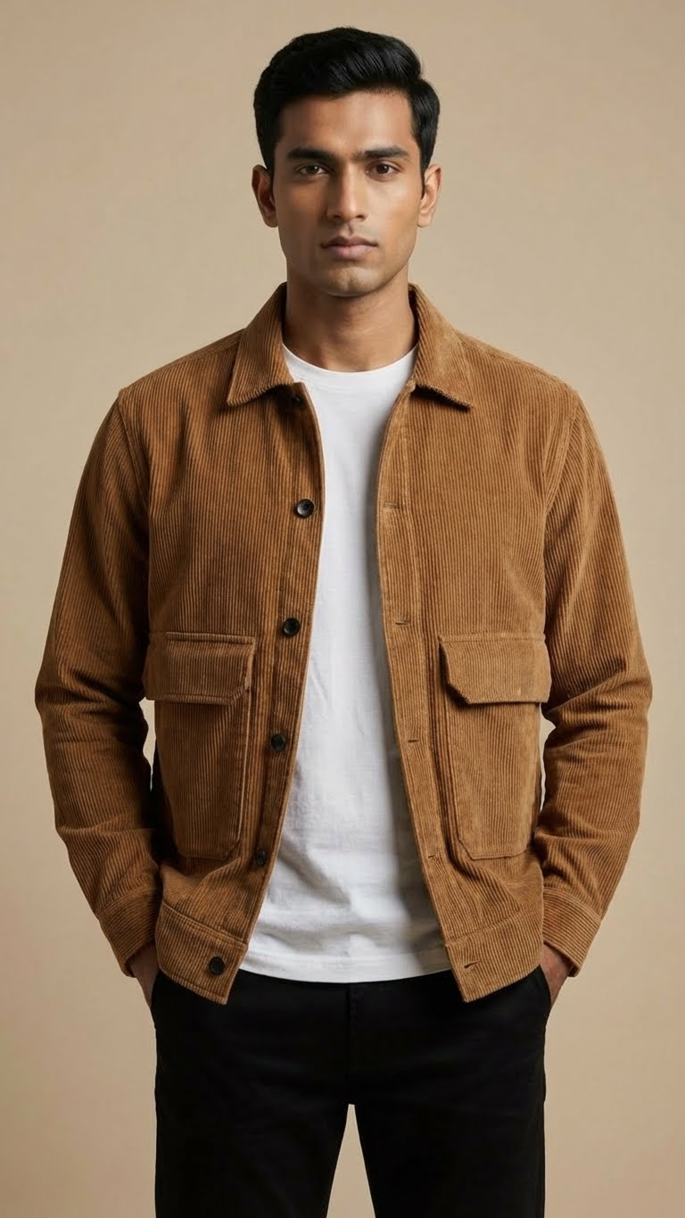 Camel Brown Corduroy Jacket