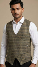 Brown Woolen Waistcoat for Men