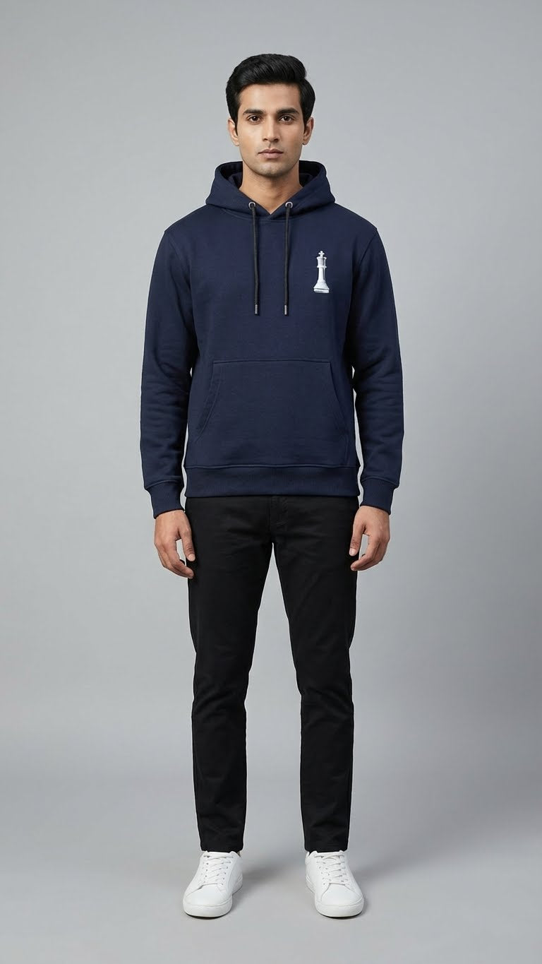 Royal Harmony Chess Graphic Hoodie for Men