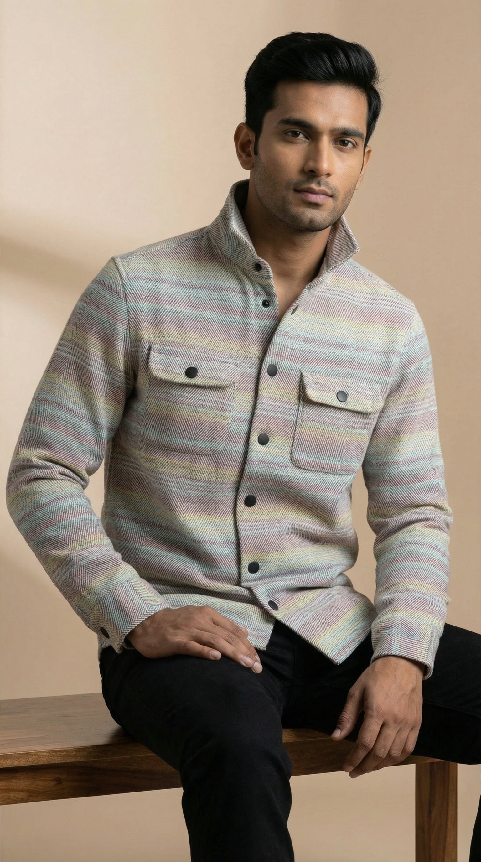 Multi-Color Textured Shirt for Men