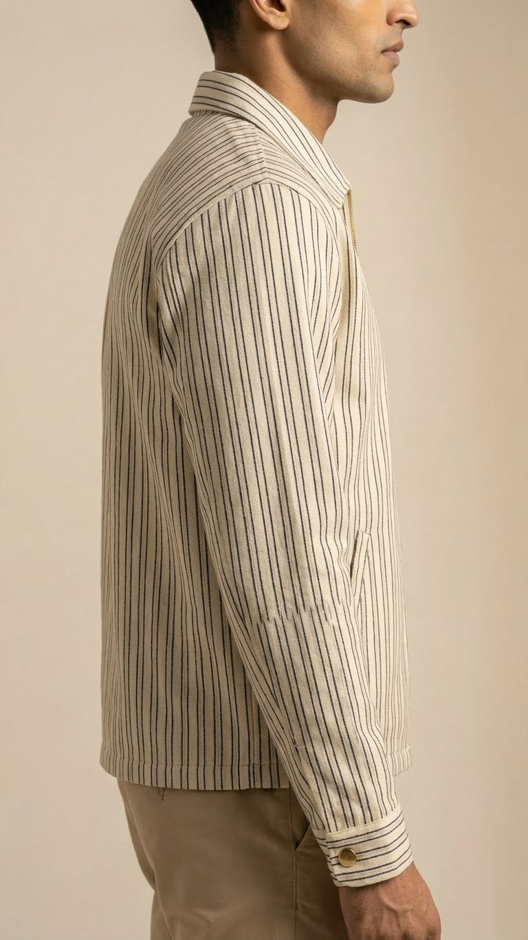 Linen Stripe Casual Jacket