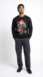 Black Wildlife Graphic Sweatshirt