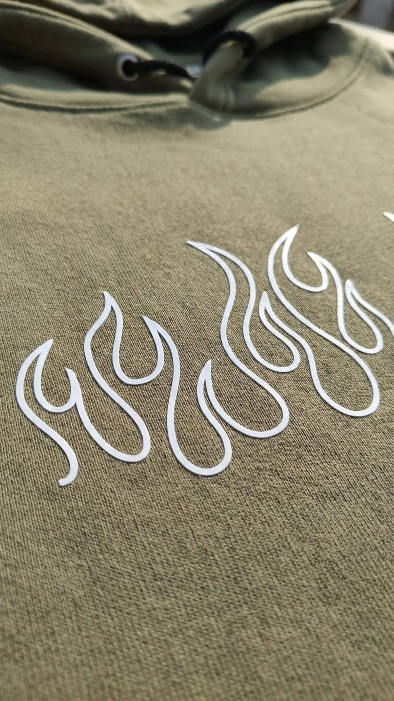 Olive Fire Sleeve Hoodie