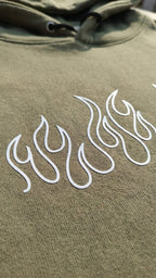 Olive Fire Sleeve Hoodie